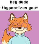 4_fingers animated animation_meme anthro blue_clothing blue_hoodie blue_shirt blue_topwear brown_body brown_fur brown_paws canid canine caption cheek_tuft circle_eyebrows clothed clothing dipstick_ears dipstick_tail ear_markings eyebrows eyewear facial_tuft feet fingers foot_focus fox fur glasses hoodie hypnosis inner_ear_fluff kurkanox looking_at_viewer male mammal markings meme mind_control multicolored_body multicolored_ears multicolored_fur orange_body orange_fur pawpads pink_pawpads pink_paws purple_eyewear purple_glasses red_fox round_glasses shirt simple_background smile solo tail tail_markings text topwear true_fox tuft waving_hands white_body white_fur white_inner_ear white_inner_ear_fluff zappr_(youtuber)