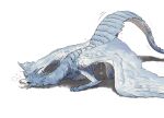 2023 after_sex blue_body blue_scales bodily_fluids breath claws colored cum cum_drip cum_on_ground digital_media_(artwork) dripping female feral genital_fluids heart_symbol hi_res ice_horn ice_spikes krypton_(artist) leaking leaking_cloaca leaking_cum long_neck motion_lines on_ground panting saliva scales shaded shadow shaking simple_background sketch solo tail trembling velkhana white_body white_scales wings yellow_eyes