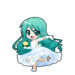  1girl aqua_eyes aqua_hair black_outline blush bride chibi chibi_only choker curled_ends dress elbow_gloves floating_clothes flower frilled_dress frills full_body game_asset gloves hatsune_miku hatsune_miku_graphy_collection high_heels holding holding_flower long_dress long_hair looking_at_viewer open_mouth outline outstretched_arm patchwork_clothes rose shoes sidelocks smile solo standing standing_on_one_leg strapless strapless_dress transparent_background very_long_hair vocaloid wedding_dress white_choker white_dress white_gloves white_shoes yellow_flower yellow_rose 
