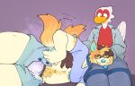 2026 absurd_res accipitriform anthro anthro_on_anthro avian beak belly_rub bird blue_bottomwear blue_clothing blue_collar blue_crop_top blue_inner_ear blue_jacket blue_leash blue_nose blue_pants blue_pawpads blue_scar blue_shirt blue_shorts blue_tongue blue_topwear bodily_fluids body_hair bottomwear canid canine canis clip_studio_paint_(artwork) clothed clothing collar crop_top digital_drawing_(artwork) digital_media_(artwork) domestic_dog duo erection erection_under_clothing erection_under_underwear eyes_closed eyewear feathers fur genital_fluids glasses happy happy_trail headpat hi_res jacket leash leashed_collar looking_down looking_down_at_another male male/male male_anthro mammal martin_(martindosent) martindosent mason_(capegloam) mastectomy_scar open_bottomwear open_clothing open_shorts orange_body orange_fur pants pawpads petting precum precum_through_clothing precum_through_underwear purple_background rectangular_glasses red_clothing red_shirt red_topwear scar secretary_bird shaded shirt shorts simple_background slightly_chubby slightly_chubby_anthro slightly_chubby_male smile tail tail_feathers tail_motion tailwag tenting tongue topwear underwear wearing_glasses wet wet_clothing white_body white_feathers yellow_beak yellow_body yellow_eyes yellow_fur
