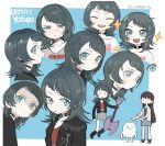  2girls :3 :d absurdres adventure_time animalization bang_dream! bang_dream!_it's_mygo!!!!! bass_guitar black_choker black_hair black_jacket blue_eyes blush cat character_name chinese_commentary choker commentary_request crop_top crying crying_with_eyes_open flipped_hair floating grey_skirt hanasakigawa_school_uniform heterochromia highres holding holding_bass_guitar holding_instrument instrument jacket kaname_raana llllwewewe long_hair miniskirt mole mole_under_eye multiple_expressions multiple_girls multiple_views neck_ribbon nose_blush o-ring o-ring_choker open_clothes open_jacket open_mouth parody profile raana_the_cat red_ribbon red_shirt ribbon sailor_collar school_uniform shiina_taki shirt skirt smile style_parody tears twitter_username white_cat white_sailor_collar white_shirt winter_uniform yahata_umiri 