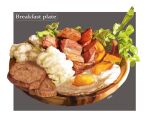  artist_name bread commentary_request egg_(food) food food_focus fried_egg ichen_(easugden) meat no_humans original plate 