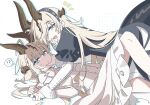  !? 2girls :t aged_down arknights black_dress black_hairband blonde_hair bow dragon_girl dragon_horns dragon_tail dress grabbing_another's_face green_eyes hairband hand_on_another's_cheek hand_on_another's_face head_grab highres horns incest isikishoku_akn long_hair looking_at_viewer multiple_girls necrass_(arknights) notice_lines open_mouth pinned print_hairband red_pupils reed_(arknights) rejection siblings simple_background sisters snowflake_print spoken_interrobang sweatdrop tail very_long_hair white_background white_bow white_dress yuri 