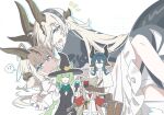  !? 1boy 4girls :3 :t aged_down animal_ears arknights black_dress black_hairband black_vest blonde_hair blue_hair bow braid brown_hair cat_ears cat_girl covering_another's_eyes dragon_girl dragon_horns dragon_tail dress grabbing_another's_face green_eyes green_hair hairband hand_on_another's_cheek hand_on_another's_face harmonie_(arknights) hat head_grab highres holding holding_scepter horns incest isikishoku_akn long_hair looking_at_viewer morpheus_(arknights) multiple_girls necrass_(arknights) notice_lines open_mouth periandros_(arknights) pinned print_hairband rectangular_mouth reed_(arknights) rejection scepter siblings simple_background sisters snowflake_print spoken_interrobang sweatdrop tail taking_picture very_long_hair vest white_background white_bow white_dress witch_hat yuri 