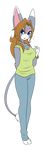  anthro brown_hair cat character emily fan_character feline female fur gamefreak glameow grey_fur hair mammal nintendo pok&eacute;mon video_games white_fur 