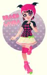  artist_request draculaura fangs female gradient gradient_background high_heels looking_at_viewer monster_high open_mouth purple_eyes simple_background smile solo vampire 