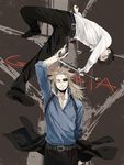  dog_tags eyepatch gangsta gun habuki katana male_focus multiple_boys nicolas_brown sword weapon worick_arcangelo 