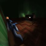 1:1 ambiguous_gender dragon electronics feral floor furniture green_wall horn inside jalijuan lying mythological_creature mythological_scalie mythology new_blood_interactive no_pupils non-euclidian paws scalie sofa solo tail television thick_tail ultrakill videogame_setting wings