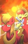  apple_bloom_(mlp) big_macintosh_(mlp) blonde_hair clothing cub duo earth_pony equine eyes_closed female feral friendship_is_magic grinding hair happy hat horse looking_at_viewer male male/female mammal my_little_pony open_mouth outside pony pussy pussy_juice red_hair shirt sibling sun taps teeth tongue unimpressed young 