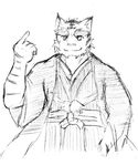  anthro clothing feline fur japanese_clothing kimono mammal morenatsu smile tiger torahiko_ooshima 