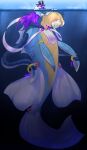 absurd_res aquatic aquatic_dragon areola big_areola big_breasts blue_arms blue_body blue_ears blue_fins blue_flippers blue_scales breasts brown_horn dragon eastern_dragon eel_(artist) female female_(lore) fin fish flippers giga hair hi_res horn huge_areola huge_breasts jewish_mythology leviathan long_hair macro macro_female merfolk mythological_creature mythological_marine mythological_scalie mythology pink_areola purple_eyes purple_hair scales scalie sea serin_(skye) ship solo split_form submarine tan_body tan_breasts tan_inner_ear tan_scales vehicle water watercraft whiskers white_arms white_hands white_whiskers