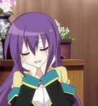  1girl animated animated_gif blush gj-bu long_hair purple_hair school_uniform solo sumeragi_shion 
