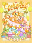  3boys 4girls animal_ear_hairband animal_ears ayanosuke_e bear_boy bear_ear_hairband bear_ears bear_girl cookieann duffy_and_friends duffy_the_disney_bear fake_animal_ears fox full_body furry furry_female gelatoni green_fur hairband highres linabell long_sleeves looking_at_viewer multiple_boys multiple_girls olu_mel rabbit_ears rabbit_girl shelliemay shirt smile standing stellalou stuffed_animal stuffed_toy turtle turtle_boy 