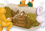 anthro bathtub bodily_fluids buried buried_in_feces butt charizard charmeleon cum cumshot diarrhea dragon dragonite drain_scat ejaculation feces feces_in_ass feces_on_body feces_on_ground feces_pile female generation_1_pokemon generation_6_pokemon genital_fluids genitals glans goodra group heart_symbol hi_res holding_nose holding_penis humanoid_genitalia humanoid_penis male male/female male/male masturbation mythological_creature mythological_scalie mythology nintendo orange_body orgasm penis pokemon pokemon_(species) pooping pooping_on_another pooping_on_floor pooping_together purple_body reptile scalie scatplay simple_background simultaneous_orgasms sitting_on_bathtub sweat white_background