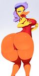  2015 anthro avian big_breasts big_butt bird breasts butt clothing duck duckman female huge_butt solo tagme tight_clothing vhsdaii 