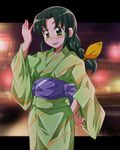  alternate_hairstyle braid green_eyes green_hair green_kimono japanese_clothes kimono long_hair midorikawa_nao precure shishinon smile_precure! solo yukata 