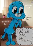  2025 anthro areola arms_bent artist_name big_areola big_breasts big_eyes big_iris big_mouth_(anatomy) biped black_eyebrows black_eyes black_markings black_text blue_body blue_breasts blue_ears blue_fur blue_markings blue_tail breasts cartoon_network chukuart curved_eyebrows dark_markings dark_nipples digital_drawing_(artwork) digital_media_(artwork) domestic_cat ears_down english_description erect_nipples eyebrows eyelashes facial_markings feet felid feline felis female fur genitals grin head_markings hi_res huge_hips innie_vulva iris leaning leaning_forward legs_together light_areola light_body light_fur light_markings long_eyelashes looking_forward mammal markings mature_anthro mature_female muzzle_(marking) nicole_watterson nipples no_pupils nude nude_anthro nude_female paws pink_areola pink_nipples pivoted_ears plantigrade question red_nose screencap screencap_background smile solo spanish_description spanish_text standing straight_legs tail teeth text the_amazing_world_of_gumball three-quarter_view translation_request vulva whisker_markings white_sclera wide_eyed wide_hipped_anthro wide_hipped_female wide_hips 