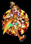  1boy black_background boots bow commentary_request cure_wing earrings english_commentary gloves hand_on_own_hip hat hat_bow hirogaru_sky!_precure jewelry magical_boy mini_hat mini_top_hat mixed-language_commentary orange_boots orange_eyes orange_gloves orange_hair precure senmu_(0107) shorts simple_background smile solo top_hat yuunagi_tsubasa 