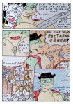 abs absurd_res albino_(seaborn) anthro armor biceps big_muscles big_pecs breaking broken_sword clothed clothing comic comic_panel dashthefox dialogue english_text felid fur green_body green_eyes hair hat headgear headwear hi_res holding_object impressed lion lizard male mammal manly melee_weapon muscular muscular_anthro muscular_arms muscular_male nikel nipples onomatopoeia open_clothing open_mouth open_shirt open_topwear orange_background outside pantherine pecs port purple_eyes red_clothing reptile scalie sea seaside shirt shoulder_pads simple_background skill smug smug_face sound_effects speech_bubble sword technique teeth text topwear torn_clothing torn_shirt torn_topwear vein veiny_pecs water weapon white_body white_fur