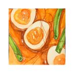  egg_(food) food food_focus hardboiled_egg neco_su1tai no_humans original painting_(medium) traditional_media watercolor_(medium) 