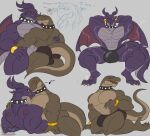 2026 anthro areola barazoku biceps big_bulge big_muscles big_pecs black_body black_choker black_clothing black_jewelry black_necklace black_sclera black_thong black_underwear bracelet brown_body bulge choker claws clothed clothing crouching daikuhiroshiama dark_sclera dinosaur dragon duo electricity electricity_manipulation elemental_manipulation english_text european_mythology fangs gold_(metal) gold_bracelet gold_jewelry golden_claws grey_body hand_on_back hand_on_shoulder hands_behind_head hi_res holding_partner horn huge_bulge huge_pecs jewelry looking_at_another looking_at_partner looking_at_viewer lying male male/male mario_bros multicolored_body multiple_positions muscular muscular_anthro muscular_male musical_note musical_symbol mythological_creature mythological_scalie mythology necklace nintendo nipples no_irises on_back on_top open_mouth orange_sclera pecs prehistoric_species pupils red_sclera red_wings reptile ruined_dragon saurischian scalie slit_pupils spiked_choker super_mario_odyssey symbol tail tapering_tail teeth text theropod thong thong_only toe_claws topless triceps two_tone_body tyrannosaurid tyrannosauroid tyrannosaurus tyrannosaurus_rex underwear underwear_only western_dragon wings yellow_eyes
