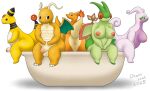 ampharos anthro anus areola bathtub black_eyes bodily_fluids breasts brown_eyes butt charizard dragon dragonite drain_scat female flygon generation_1_pokemon generation_2_pokemon generation_3_pokemon generation_6_pokemon genitals goodra green_body green_eyes group hi_res humanoid_genitalia humanoid_penis looking_down male male/female male/male multicolored_body mythological_creature mythological_scalie mythology nintendo nipples nude orange_body penis pink_areola pink_nipples pokemon pokemon_(species) purple_body red_eyes scalie simple_background sitting sitting_on_bathtub sweat tail tan_body two_tone_body white_background wings yellow_body