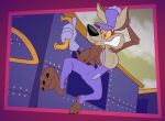  2026 3_toes 4_fingers alternate_version_at_paywall anthro arm_tuft athletic athletic_anthro athletic_male back_tuft bent_legs biped black_eyes black_nose black_toe_claws brown_body brown_fur canid canine canis chest_tuft claws clenched_teeth clothed clothing cloud cloudy_sky colored conductor_hat coyote curling_tail curling_toes digital_drawing_(artwork) digital_media_(artwork) elbow_tuft eyebrows feet fingers flat_colors fluffy fluffy_chest fluffy_tail fur gavanzude gloves hand_on_hat handwear hanging_on hat headgear headwear hi_res holding_on humanoid_feet humanoid_heel looney_tunes male mammal mischievous mischievous_smile multicolored_body multicolored_fur nude open_mouth open_smile outside overalls paws pecs pinup plantigrade pose puffed_out_chest purple_clothing purple_gloves purple_handwear purple_hat purple_headwear purple_overalls raised_tail ribs sharp_teeth shoulder_tuft signature skinny skinny_anthro skinny_male sky slim slim_anthro slim_male small_waist smile smug smug_expression smug_face smug_grin soles solo tail tan_body tan_chest tan_eyebrows tan_fur teeth toe_claws toes toothy_grin topless topless_anthro topless_male train train_conductor tuft two_tone_body two_tone_fur vehicle warner_brothers wasp_waist wile_e._coyote yellow_sclera yellow_sky 