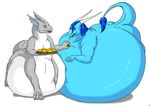  anthro ball belly big_breasts blue_hair breasts brown_eyes burger cane chubby clothing dragon dragontaur eating fatty feed feeding female food gas hair inflation invalid_tag larissa lowrider-girl male overweight pump roleplay rp scalie stuffing water 
