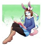  2019 ambris anthro book boots brown_hair clothed clothing eeveelution eyewear female footwear fully_clothed glasses hair hi_res holding_book holding_object nintendo pok&eacute;mon pok&eacute;mon_(species) pok&eacute;morph reading solo sylveon video_games 