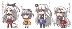  &gt;:( 4girls :3 aircraft_carrier_hime aircraft_carrier_water_oni anger_vein armored_aircraft_carrier_hime blue_eyes blush chibi commentary cosplay feiton frown highres hiryuu_(kantai_collection) hiryuu_(kantai_collection)_(cosplay) kaga_(kantai_collection) kaga_(kantai_collection)_(cosplay) kantai_collection long_hair multiple_girls muneate red_eyes shaded_face shinkaisei-kan shoukaku_(kantai_collection) shoukaku_(kantai_collection)_(cosplay) side_ponytail taihou_(kantai_collection) taihou_(kantai_collection)_(cosplay) translated v-shaped_eyebrows very_long_hair white_hair wo-class_aircraft_carrier 