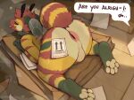 anthro anus arthropod arthropod_abdomen ass_up bee big_butt brown_hair butt dazed fluffybrownfox hair hi_res hymenopteran insect insect_wings male pawpads presenting presenting_hindquarters seeing_stars solo striped_body stripes tongue tongue_out wings 