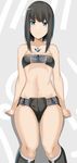  bad_id bad_pixiv_id bare_shoulders black_hair blue_eyes koko_shiguma looking_at_viewer navel original short_hair solo 