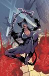  1girl absolute_dc animal_ear_helmet animal_helmet batman_(series) black_bodysuit bodysuit breasts cat_helmet catsuit catwoman catwoman_(absolute_dc) dark-skinned_female dark_skin dc_comics highres large_breasts leather_suit mahmudasrar solo 
