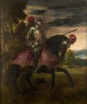 1548 16th_century absurd_res ancient_art armor balls beard better_version_at_source biped charles_v clothed clothed_human clothed_male clothing cloud detailed_background duo equid equine facial_hair feral forest genitals halter headgear helmet hi_res holding_leash holding_melee_weapon holding_object holding_polearm holding_spear holding_weapon hooves horse huge_filesize human irreplaceable_bvas leash male male_feral male_human mammal mane melee_weapon oil_painting_(artwork) outside painting_(artwork) plant plate_armor polearm quadruped riding saddle sky spear standing stirrups superabsurd_res tail tassels three-quarter_view tiziano_vecellio traditional_media_(artwork) traditional_painting_(artwork) tree unguligrade weapon