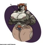 1:1 2026 abs american_badger anthro badger big_breasts big_pubes blue_clothing body_hair breast_expansion breasts button_(fastener) button_pop clothing collared_shirt colored cross-popping_vein deep_navel dress_shirt expansion female fist fur green_clothing grey_body grey_fur growth hair happy_trail helen_harrison mammal muscle_growth muscular muscular_female mustelid musteline navel nipple_outline nipples overflowing_breasts panties panzerschreckleopard pink_nipples pubes red_hair shirt simple_background solo straining_buttons tan_clothing tearing_clothing topwear torn_clothing underwear wardrobe_malfunction white_body white_fur wide_hips