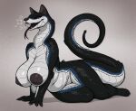 2026 4_fingers 4_toes anthro areola arm_support arm_tuft big_breasts biped black_body black_claws black_fur black_nose black_tail blue_body blue_fur blue_tail breasts breath claws digital_media_(artwork) domestic_cat elbow_tuft eyelashes fangs fatigue_(artist) featureless_crotch feet felid feline felis female female_anthro finger_claws fingers forked_tongue fur glistening glistening_body glistening_breasts glistening_scales grey_background grey_body grey_scales grey_tail half-closed_eyes hi_res huge_breasts hybrid inner_ear_fluff mammal narrowed_eyes navel nipple_dip nipples non-mammal_breasts non-mammal_navel non-mammal_nipples nude nude_anthro nude_female open_mouth overweight overweight_anthro overweight_female pupils purple_eyes reptile scales scalie shaking simple_background slit_pupils snake solo tail tapering_tail teeth thick_thighs toe_claws toes tongue tongue_out tremble_spikes trembling tuft ventral_scales wide_hips