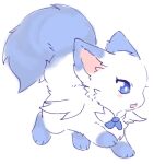 2024 ambiguous_feral ambiguous_gender blue_body blue_eyes blue_fur blush blush_stickers chest_tuft digital_drawing_(artwork) digital_media_(artwork) dipstick_ears domestic_cat ear_markings feathered_wings feathers felid feline felis feral flat_colors fur fur_tuft kirichiiii leg_markings mammal markings multicolored_body multicolored_ears multicolored_fur noseless paws quadruped side_view simple_background socks_(marking) solo tuft two_tone_body two_tone_fur white_background white_body white_fur wings