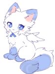 2024 ambiguous_feral ambiguous_gender blue_body blue_eyes blue_fur blush blush_stickers cat_smile chest_tuft digital_drawing_(artwork) digital_media_(artwork) dipstick_ears domestic_cat ear_markings feathered_wings feathers felid feline felis feral flat_colors fur fur_tuft kirichiiii leg_markings looking_aside mammal markings multicolored_body multicolored_ears multicolored_fur noseless paws quadruped side_view simple_background socks_(marking) solo tuft two_tone_body two_tone_fur white_background white_body white_fur wings
