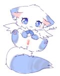 2024 blue_body blue_eyes blue_fur blush blush_stickers cat_smile chest_tuft clitoral_hood digital_drawing_(artwork) digital_media_(artwork) dipstick_ears domestic_cat ear_markings feathered_wings feathers felid feline felis female female_feral feral flat_colors front_view fur fur_tuft genitals kirichiiii leg_markings looking_at_viewer mammal markings multicolored_body multicolored_ears multicolored_fur noseless paws presenting presenting_vulva quadruped simple_background socks_(marking) solo tuft two_tone_body two_tone_fur vulva white_background white_body white_fur wings