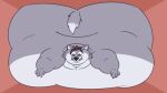 16:9 2021 2d_animation animated anthro belly big_belly big_butt blob_body body_expansion brown_hair butt canid canine canis digital_media_(artwork) feral french_artist fur grey_body grey_fur hair huge_belly huge_butt immobile male mammal morbidly_obese morbidly_obese_male nude_anthro obese obese_male orange_background overweight overweight_male rinss scared simple_background solo stuck tail through_wall toxicoow weight_gain widescreen wolf
