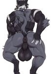 2026 anthro anus avian backsack balls big_balls black_body black_fur butt european_mythology fingers fur genitals greek_mythology hi_res hippogriff huge_balls kissxmaker looking_at_viewer looking_back male male_anthro muscular muscular_anthro muscular_male mythological_avian mythological_creature mythology nude nude_anthro presenting presenting_hindquarters puffy_anus raised_tail saggy_balls solo standing tail tail_anus thick_thighs