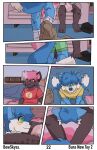 absurd_res ageplay anthro bewskyss blue_body blue_fur blue_hair bodily_fluids brown_body brown_fur canid canine clothed clothing comic diaper female fur furniture genital_fluids green_eyes hair hi_res infantilism male male/female mammal pink_eyes pink_hair roleplay sofa tail tail_motion tailwag unclean_diaper undressing urine used_diaper wearing_diaper wet_diaper