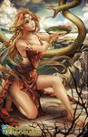  alice_jing armlet bare_legs barefoot blonde_hair braid circlet dish dress long_hair poison revenge_of_dragoon snake 