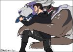 alien between_worlds betweenworlds bioware black_border border claws clothing electronic_arts female feral human infinite_between_worlds male mammal mass_effect open_mouth side_view tongue turian varren wolfywetfurr_(artist)