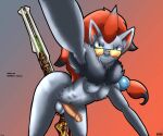 6:5 anthro bent_over erection eyewear foreskin generation_5_pokemon genitals gradient_background gun hair hi_res humanoid_genitalia humanoid_penis long_hair looking_at_viewer maiuu male neck_tuft nintendo nipples ottersam100 penis pokemon pokemon_(species) ranged_weapon reaching_towards_viewer red_hair rifle riot_games simple_background sniper_rifle solo sunglasses sunglasses_on_face tencent tuft valorant weapon wearing_sunglasses zoroark