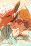 2:3 absurd_res ambiguous_gender black_eyes bodily_fluids clothing duo eyes_closed female female/ambiguous feral generation_4_pokemon hatsune_miku heat_(temperature) hi_res human infernape interspecies lying mammal nintendo on_back on_ground on_top open_mouth oral_vore pigtails pink_tongue pokemon pokemon_(species) pokephilia public saliva saliva_on_face saliva_string smoke smoke_from_mouth sweat sweat_on_breast swetzverelend tongue vocaloid vore yamaha_corporation