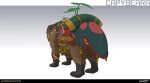 2026 3_toes absurd_res ambiguous_feral ambiguous_gender armor bear bottle brown_body brown_fur capybeara_(highguard) caviid clothing colored company_name concept_art container digital_drawing_(artwork) digital_media_(artwork) english_description english_text feet feral flower fur gradient_background greaves green_blanket green_clothing green_headwear headgear headwear hi_res highguard_(game) light lighting mammal multicolored_body multicolored_fur nicholas_patrick_kelana official_art plant quadruped reins rodent saddle saddle_bag shaded simple_background solo standing text three-quarter_view toes ursine yellow_flower