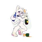 1:1 alcohol alcohol_bottle anthro beverage beverage_bottle bottle boy_kisser_(meme) container domestic_cat drunk felid feline felis femboy hi_res humanoid leonelflan male male/male mammal meme pawpads paws skinny solo substance_intoxication