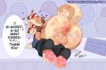 absurd_res anthro anus balls big_balls big_butt birthday birthday_party bodily_fluids brown_body brown_fur butt canid canine canis clothing collar dialogue domestic_dog emi_05 emi_05_owo english_text feet femboy foot_focus footwear fur genitals heart_symbol hi_res kiss_mark kiss_mark_on_anus kiss_mark_on_balls kiss_mark_on_butt kiss_mark_on_face kiss_mark_on_foot kiss_mark_on_perineum kiss_mark_on_tail kneeling legwear lipstick looking_pleasured makeup male mammal pawpads presenting presenting_anus presenting_hindquarters rear_view shiba_inu slightly_chubby solo spiral spiral_eyes spitz sweat sweatdrop sweaty_butt sweaty_genitalia tan_body tan_fur text toeless_footwear