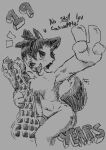 2026 4_fingers anthro bootleganime chest_tuft cockwaffle deimion english_description english_text fingers food hi_res holding_food holding_object humanoid_hands looking_at_viewer male meme navel open_mouth sketch smile smiling_at_viewer solo syrup tail tail_motion tailwag text tuft waffle